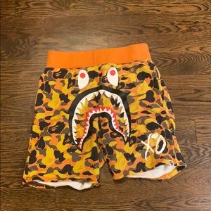Bape orange XO shorts